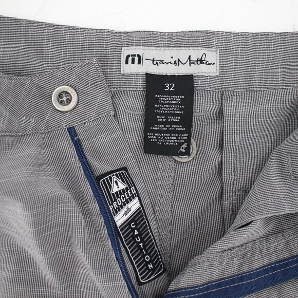 Travis Mathew Shorts Mens 32 10.5" Performance Stretch Golf Flat Front Gray - Picture 8 of 9